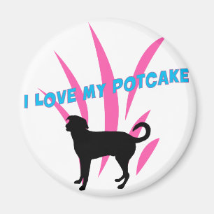 Íman Eu amo minha imã de geladeira de Potcake