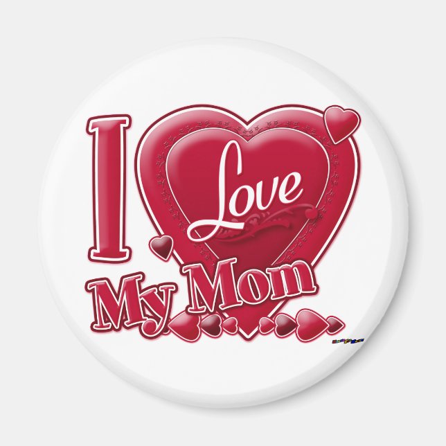 Íman Eu amo minha mãe vermelha (Frente)