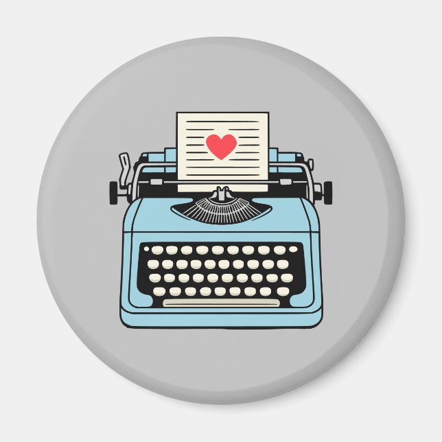 Íman Eu amo minha máquina de escrever (Frente)