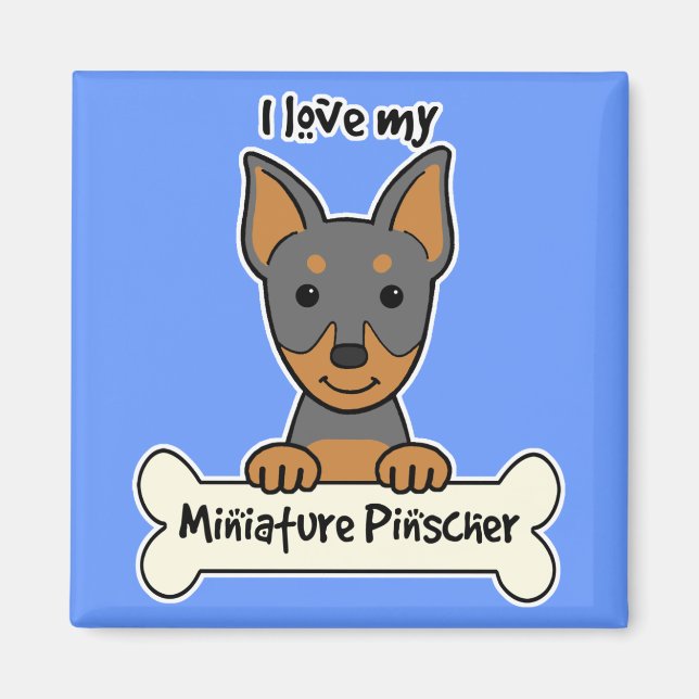 Íman Eu Amo Minha Miniatura Pinscher (Frente)
