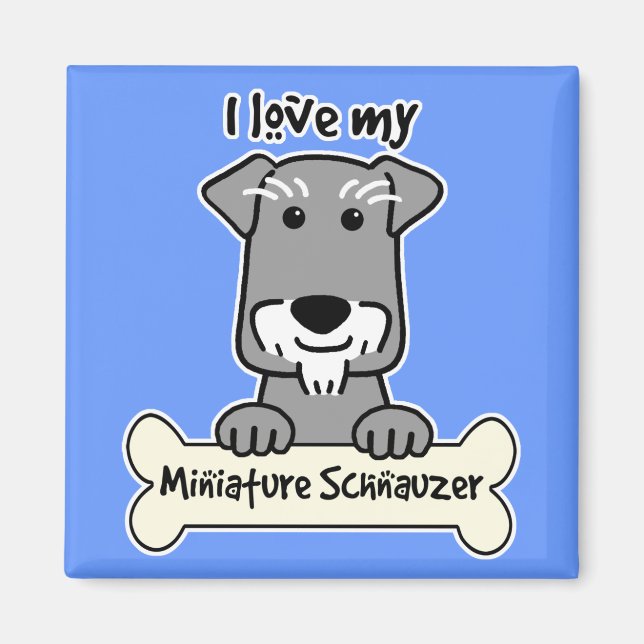 Íman Eu Amo Minha Miniatura Schnauzer (Frente)