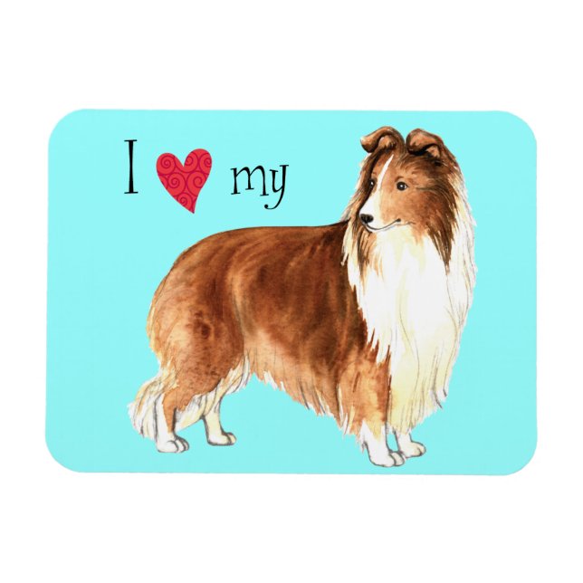 Íman Eu amo minha Sheltie (Horizontal)