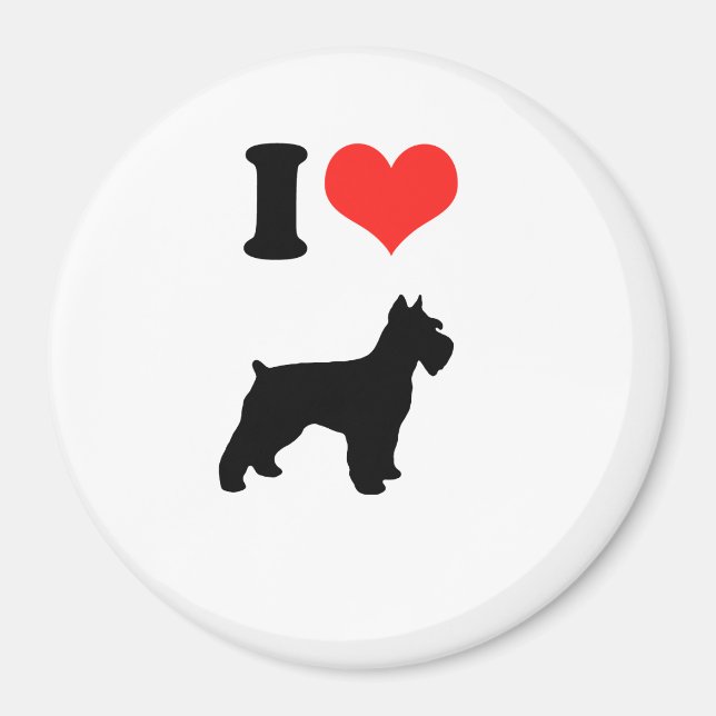 Íman Eu Amo Miniatura Schnauzers (Frente)