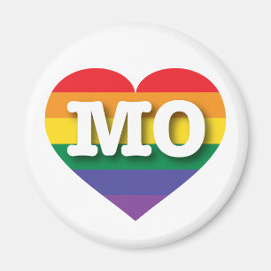 Íman Eu amo Missouri Orgulho gay Rainbow Heart