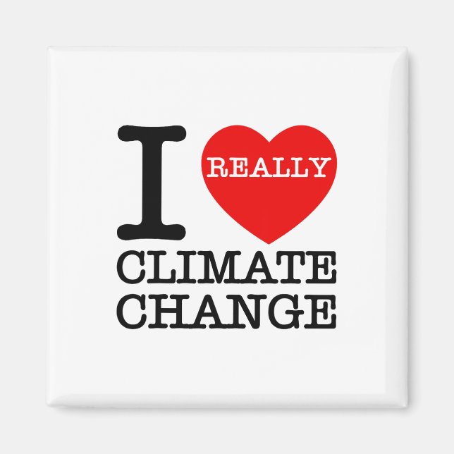 Íman Eu Amo Mudanças Climáticas Coração Glol Aquecendo  (Frente)