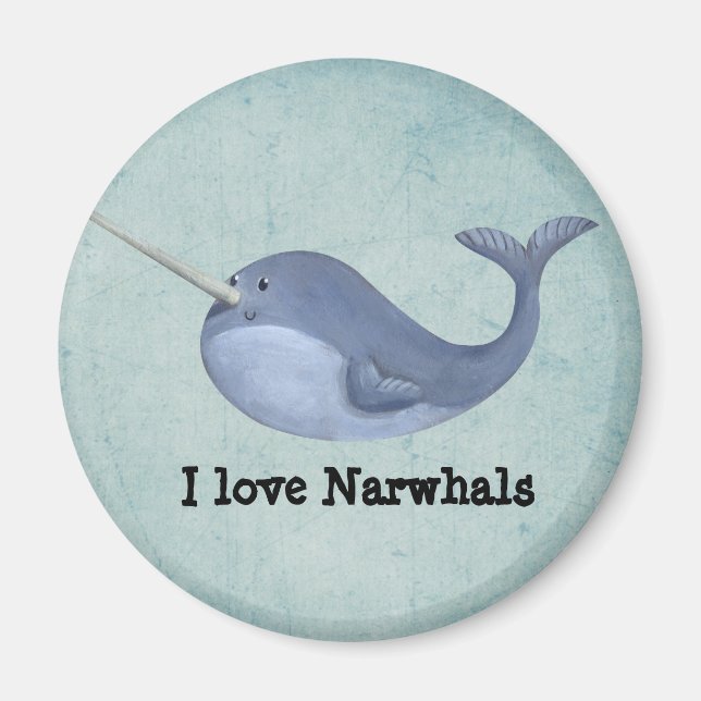 Íman Eu amo Narwhals (Frente)