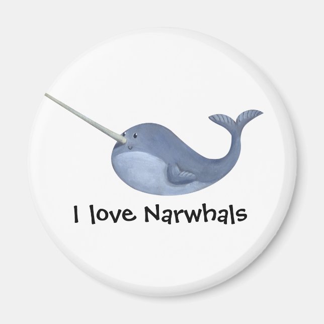 Íman Eu amo Narwhals (Frente)
