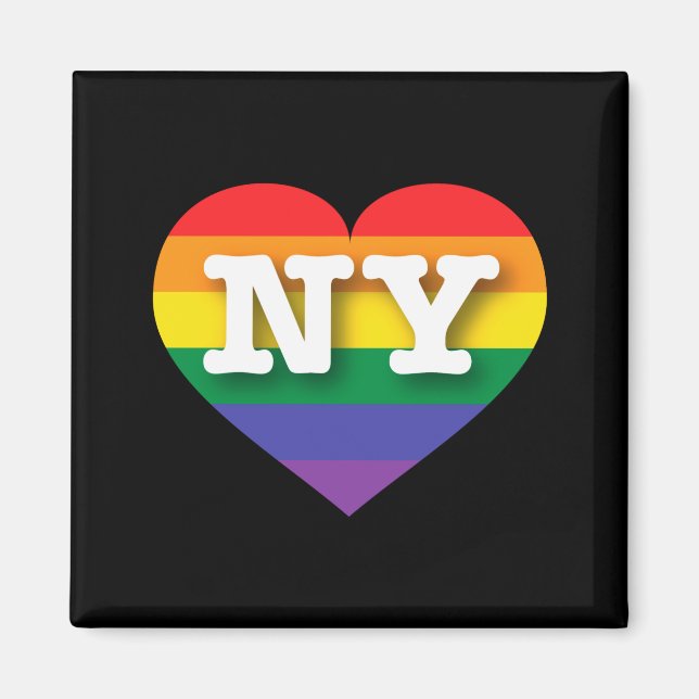 Íman Eu Amo Nova York Coração Arco-íris _1 (Frente)