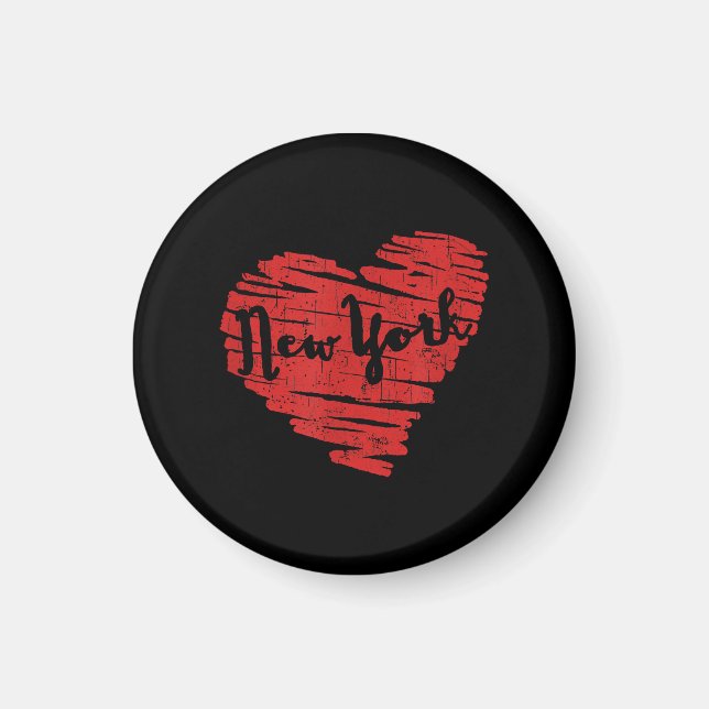 Íman Eu Amo Nova York Coração NY (Frente)