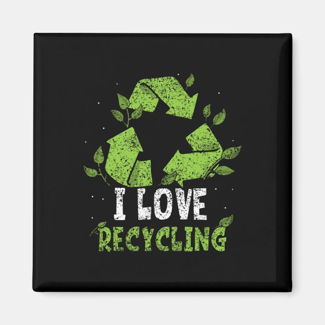 Íman Eu Amo O Ambiente De Reciclar Do Dia Da Terra Com  (Frente)