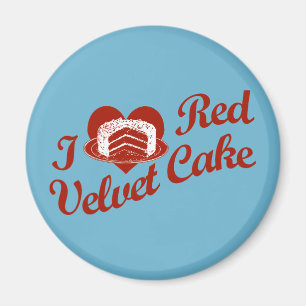 Íman Eu amo o bolo vermelho de veludo
