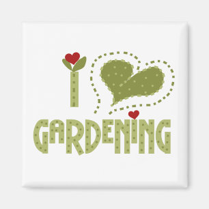 Íman Eu amo o camiseta e presentes de jardinagem