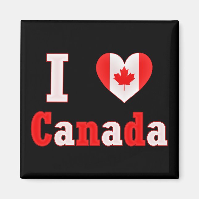 Íman Eu Amo o Canadá Maple Leaf Heart (Frente)