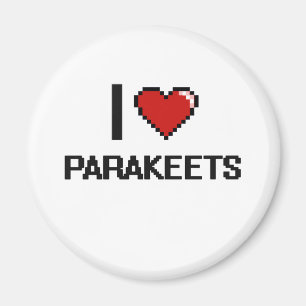 Íman Eu amo o design de Digitas dos Parakeets