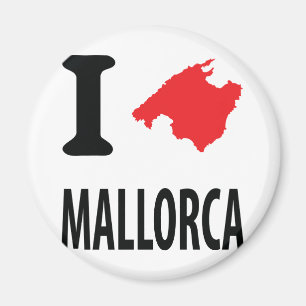 Íman Eu amo o ícone do contorno de Mallorca
