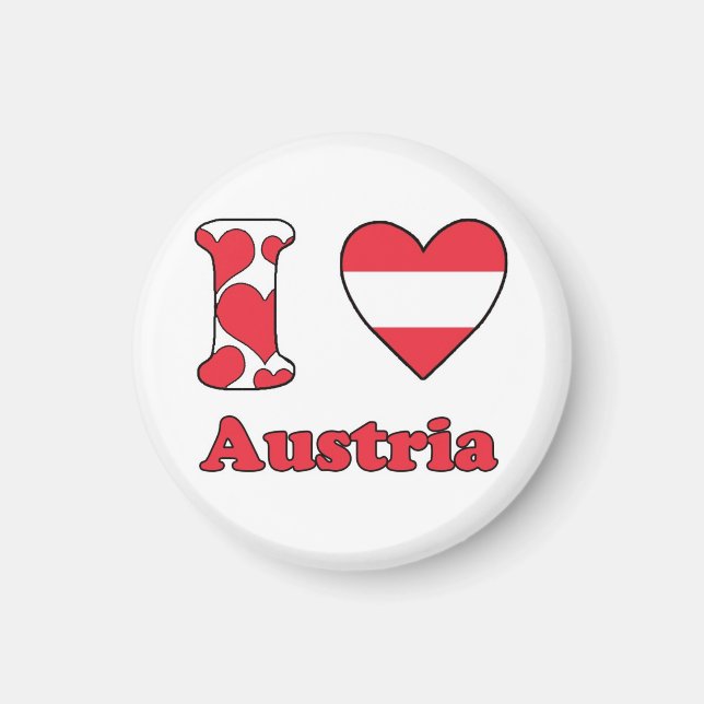 Íman Eu amo o ímã da Áustria (Frente)