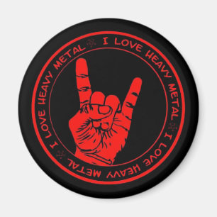 Íman Eu amo o ímã de rádio Heavy Metal