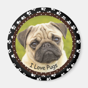 Íman Eu amo o ímã dos Pugs 2