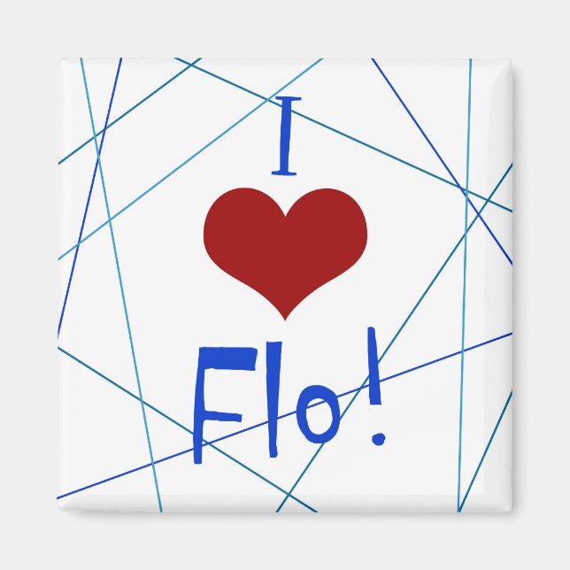Íman Eu amo o imã Flo (Frente)