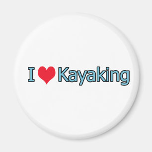 Íman Eu amo o logotipo Kayaking