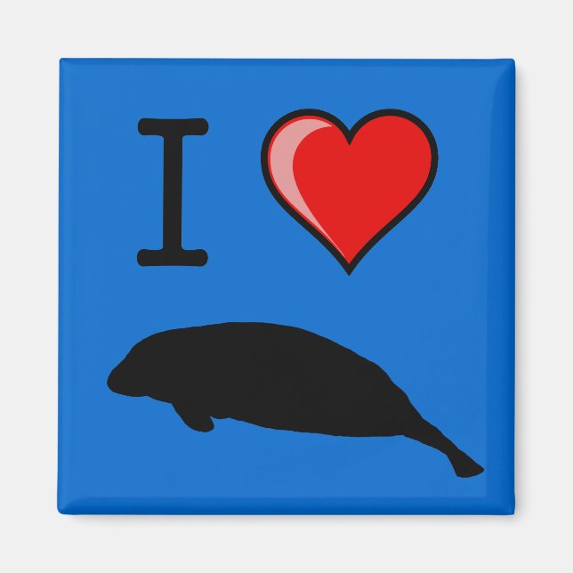 Íman Eu Amo O Magnet De Manatees (Frente)