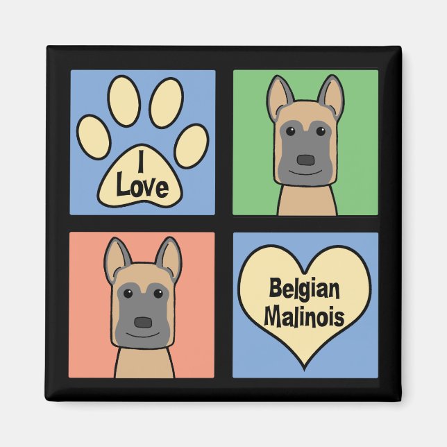 Íman Eu amo o Malinois belga (Frente)
