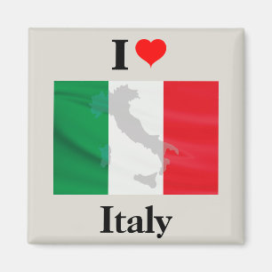 Íman Eu amo o mapa da bandeira de Italia