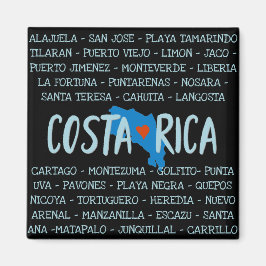 Íman Eu amo o mapa da Costa Rica nomes das cidades Souv
