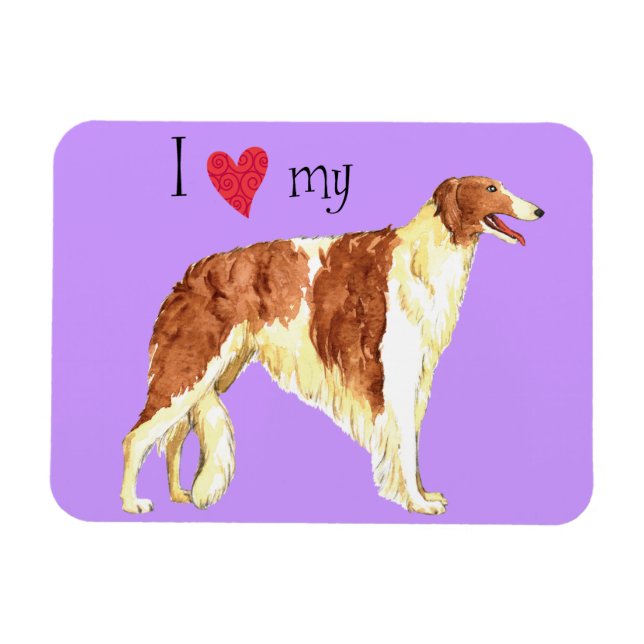 Íman Eu amo o meu Borzoi (Horizontal)