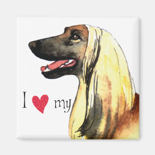 Íman Eu Amo o meu cão afegão