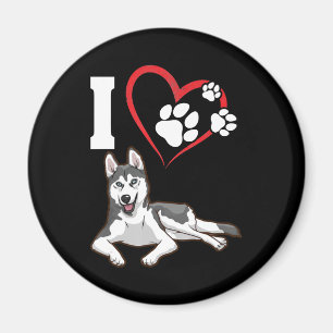 Íman Eu amo o meu cão husky siberiano Presente para