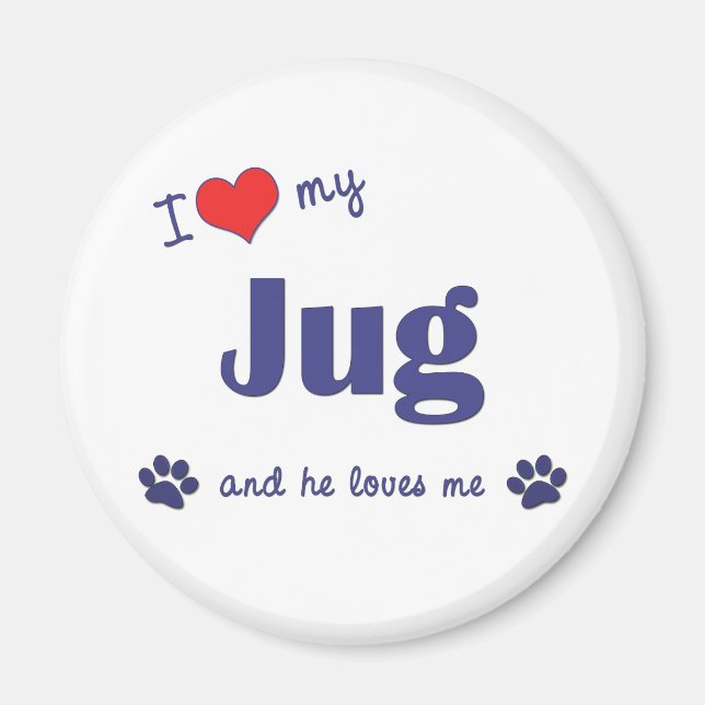Íman Eu Amo O Meu Jug (Cachorro Masculino) (Frente)