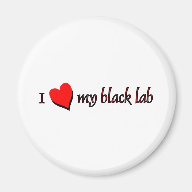 Íman Eu amo o meu Labrador Negro (Frente)
