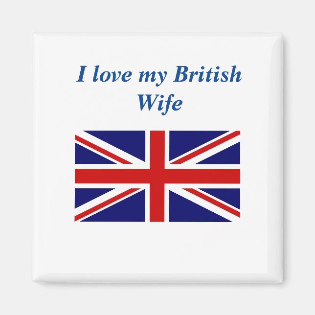 Íman Eu amo o meu Magnet de Esposa Britânico (Frente)