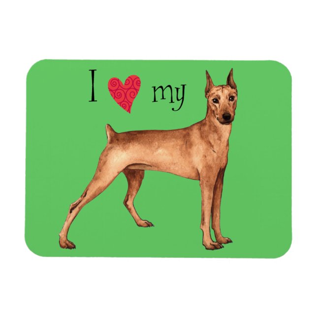 Íman Eu Amo o meu Pinscher Alemão (Horizontal)