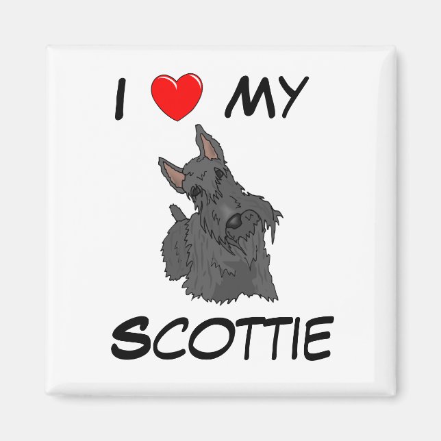 Íman Eu amo o meu Scottie Magnet (Frente)