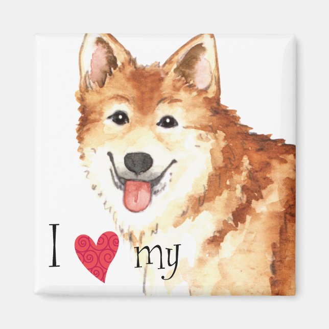 Íman Eu Amo o meu Sheepdog Islandês (Frente)