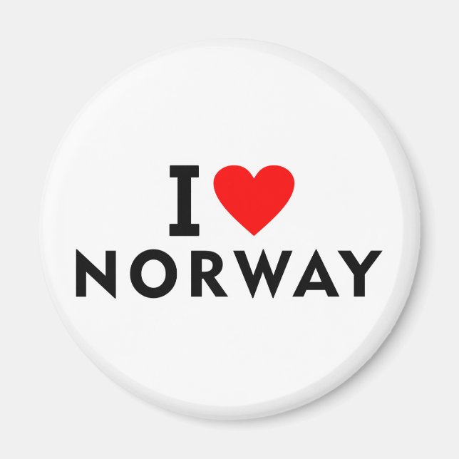 Íman Eu amo o país da Noruega como turismo de viagem ca (Frente)