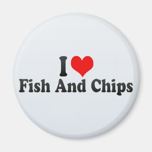 Íman Eu amo o peixe com batatas fritas