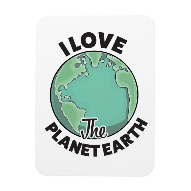 Íman Eu Amo O Planeta Terra (Vertical)