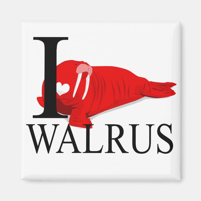 Íman Eu Amo Os Magnets De Walrus (Frente)