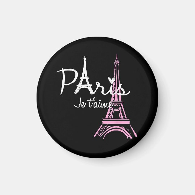 Íman Eu Amo Paris Eiffel Torre França Souvenir Francês (Frente)