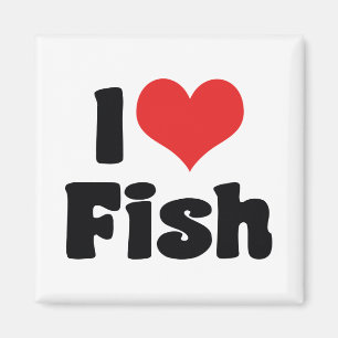 Íman Eu Amo Peixe Coração - Amantes de Aquário
