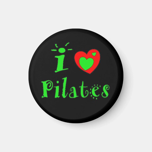 Íman Eu Amo Pilates - Imã de geladeira (Frente)