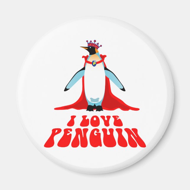 Íman Eu Amo Pinguim (Frente)
