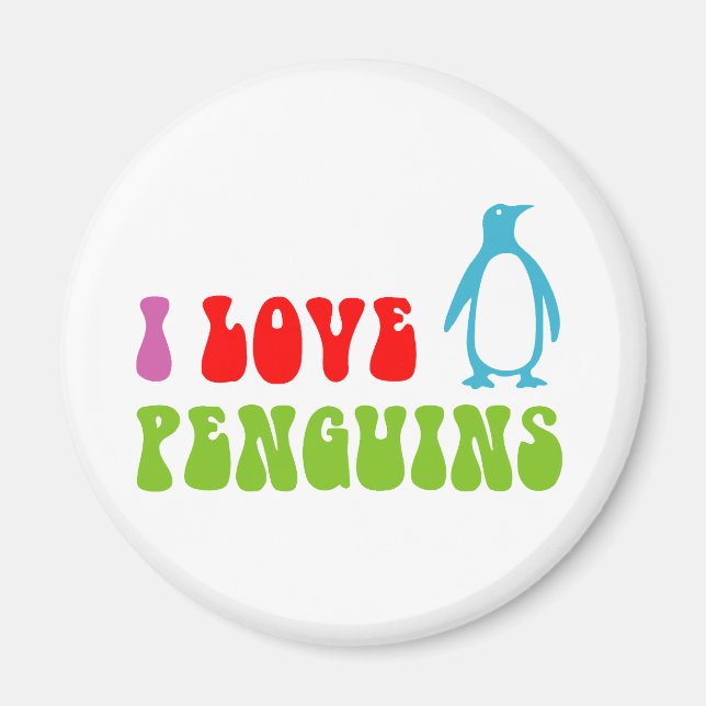 Íman Eu Amo Pinguins (Frente)