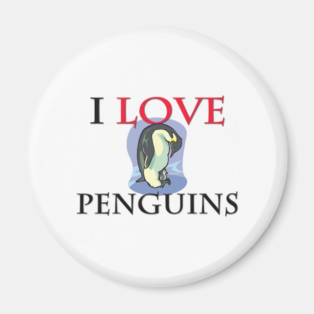 Íman Eu Amo Pinguins (Frente)