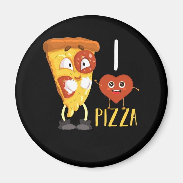 Íman Eu Amo Pizza Cuja Fatia De Pizza (Frente)