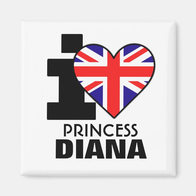 Íman Eu amo Princesa Diana Magnet (Frente)