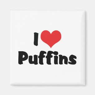 Íman Eu Amo Puffins de Coração